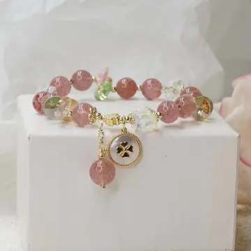 Brand new Lv Louis Vuitton LV five-flowered white shell bracelet lucky four-leaf  clover bracelet fem