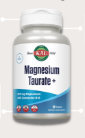 KAL, Magnesium Taurate Plus, size 400 mg, contains 90 tablets.