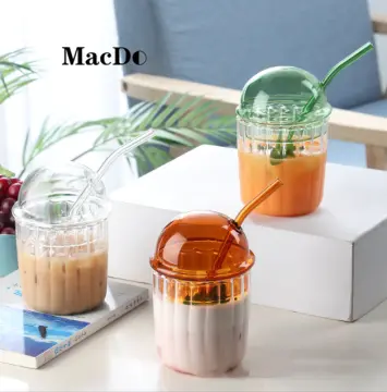 Iced Coffee Cups Mason Jar With Lid And Straw 24oz Boba Cups Reusable Wide  Mouth Smoothie Cups Travel Tumbler Drinking Bottle - Glass - AliExpress