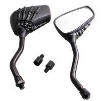 Pair Motorcycle Mirror Skeleton Skull Hand Claw Side Rear View Mirrors LED Turn Signal Light 8mm 10mm Universal Motorcycle Part