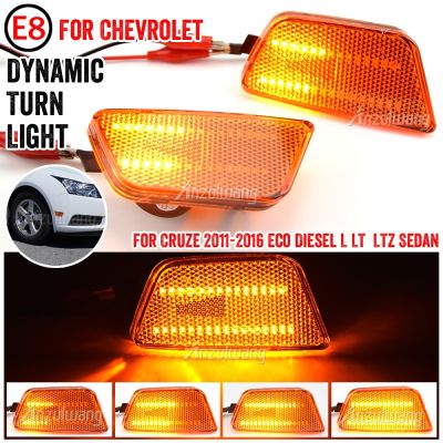 2pcs LED Dynamic Side Marker Turn Signal Blinker Light For Chevrolet Chevy Cruze Diesel Eco L LT LTZ Sedan 4 Door 2011 2014 2015