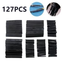 127pcs/lot Thermoresistant tube Shrink wrapping 7.28m 2:1 Black heat shrink Sleeving set Wire Cable Polyolefin Wrap Tubing