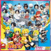 DIY Naruto ปริศนาอาคารบล็อกการ์ตูน Uzumaki Uchiha Sasuke Hatake Kakashi Creative Minifigures ให้ความรู้ของเล่นของขวัญ