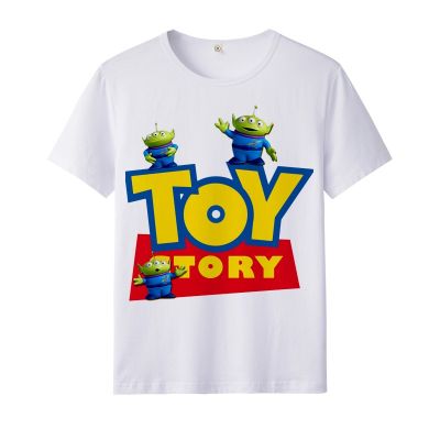 ―― Toy Story Woody Buzz Lightyear เสื้อยืดผ้าฝ้ายแขนสั้นสำหรับเด็กฤดูร้อนดูดซับเหงื่อ