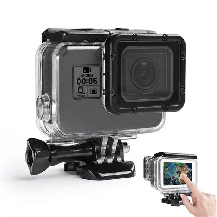 บ้านกล่องฝาครอบป้องกันสำหรับดำน้ำใต้น้ำซองกันน้ำ60ม-197ฟุตสำหรับ-gopro-hero-7สีดำ6-5ชุดอุปกรณ์