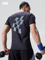 OMG professional fitness t-shirts male tight-fitting short-sleeved summer sports clothes high elastic quick-drying printing cultivate ones morality