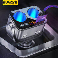 Buvaye ซิการ์แจ็คซ็อกเก็ตอะแดปเตอร์อัตโนมัติไฟแช็ก QC3.0ชาร์จอย่างรวดเร็วแบบ Dual USB มัลติฟังก์ชั่ซ็อกเก็ตแยกสำหรับความจริงรถที่ไม่รู้จัก