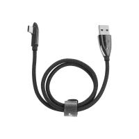 CKSLT 0.5/1/2ม. พร้อมสายชาร์จไฟ LED สายข้อมูลที่ชาร์จ USBC 90องศาชนิด USB Type C สายสายชาร์จเร็ว LED ที่ชาร์จเร็วสายโทรศัพท์มือถือ