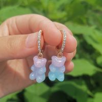 [A alamode]แฟชั่นใหม่เรซิ่น Gummy Dangle ต่างหูสำหรับผู้หญิงสาว DIY วางของขวัญเครื่องประดับ