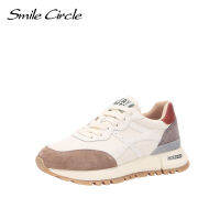 Smile Circle 2021Spring Sneakers Women Flat Platform Shoes Fashion Lace-up Casual Shoes Outdoor Sneakers