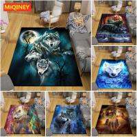 MiQINEY car rug alfom 3D Wolf Floor Mats Rug Car Living Room Doormat Plush Non-slip Chair Mat bathroom Car