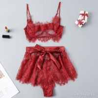 【CW】⊙  New In Size Panty Patchwork Bow Sleepwear Set Female