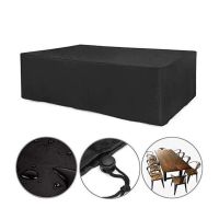 □✥∋ Cross-Border Exclusively For Amazon 210D Oxford One Side Black One Side Silver Table Cover Outdoor Furniture Cover Waterproof And Dustproof Cover