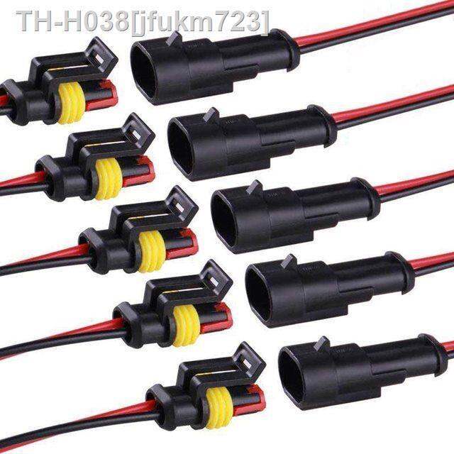 10pcs-5-sets-waterproof-automotive-male-female-electrical-connectors-plug-2-pin-way-with-wire-for-car-motorcycle-scooter-marine