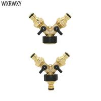 [HOT BEIJMKLHIW 547] ทองเหลือง3/4 Garden Tap 2 Way Tap Y Connector วาล์วชลประทาน Water Splitter Connectors Water Splitter 1Pcs