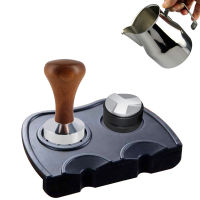 【2023】Food Grade Coffee Powder Hammer 51mm 53mm 58mm Wooden Handle Bean Tampers Flat Rippler Tamper Mat With Milk Cup