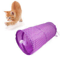 Cat Tunnel Toy พับได้ Interactive Safe Dot Pattern Hideout Kitten Tube Toy สำหรับลูกสุนัข