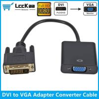 LccKaa DVI to VGA Adapter DVI-D male 24+1 pin to VGA female adapter HD 1080P Video Converter Cable for PC HDTV projector Monitor