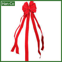 Han-Co เครื่องประดับติดโบว์สำหรับเทศกาลวันหยุด,ของเทศกาลจี้ห้อยคอสีแดงของตกแต่งในร่มกลางแจ้งคริสมาสต์120ซม. สำหรับงานปาร์ตี้