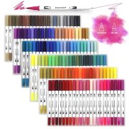 Dual Tip Brush Art Marker Pens 12 48 120 132 Colors Watercolor Fineliner