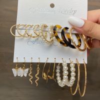 【YP】 Hoop Earrings Set for Round Twisted Heavy Metal Punk Fashion Jewelry