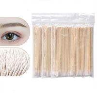 ▪✕™ 100-500pcs Lint Free Micro Brushes Wood Cotton Buds Swab Disposable Ultra-small Cotton Swab Eyelash Extension Glue Removing Tool