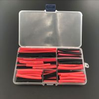 【cw】 1set 150PCS 7.28m Black And Red 2:1 Assortment Heat Shrink Tubing Tube Car Cable Sleeving Wrap Wire Kit