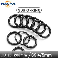 ✠☃◄ CS 4mm 5mm OD 12-280mm Black O Ring Gasket Round NBR Nitrile Rubber Seal O-Ring Corrosion Automobile Oil Resist Sealing Washer