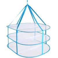 2X 3-Tier Portable Mesh Clothes Hanging Dryer, Foldable Sweater Drying Rack, Collapsible Hanging Laundry Rack