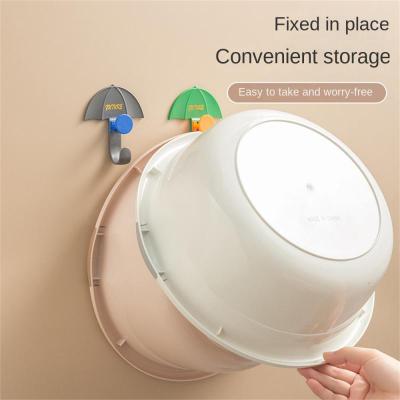 1pcs Punch-Free Sticky Bathroom Kitchen Traceless Washbasin Save Space Organizer Wall Mount Hook Holder Adhesive Storage Rack Bathroom Counter Storage