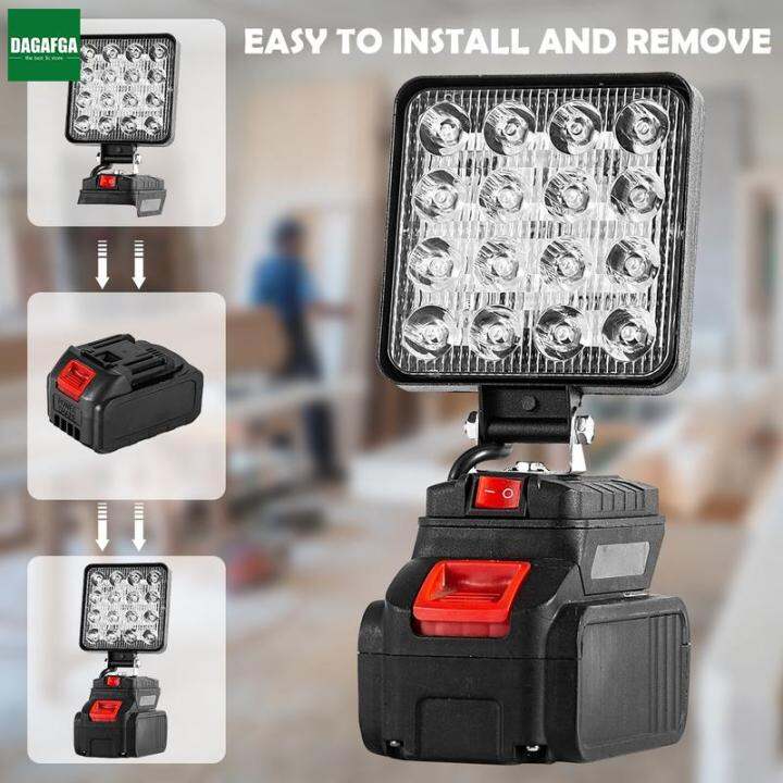 Flood Work Light 18V/20V 27W 4inch Square LED Work Light 90° Rotatable