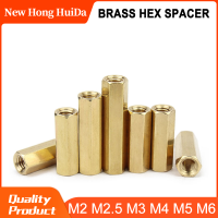 M2.5 M3 M4 M5ทองเหลืองเมนบอร์ด Standoff PCB คอลัมน์กลวง Bolt Standoffs Spacers ระยะห่าง Hex Bolt สกรูทองแดง Nut เสา