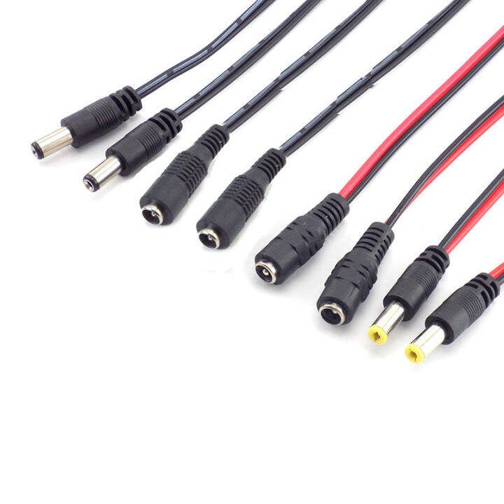 qkkqla-5pcs-12v-ac-dc-male-female-jack-power-cable-cords-connectors-adapter-plug-wire-for-led-strip-light-lamp-cctv-camera