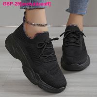 Asdsadsaaff Sapatilhas Pretas Grossa พารามัลเฮอร์ Antiderrapantes Calços Com Renda Plafora De Malha Sapatos Vulcanizar ########