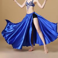 2022 Performance Belly Dance Costume Saint Skirt 2-Sides Slits Skirt Sexy Women Oriental Belly Dance Skirt Female Dance Clothes