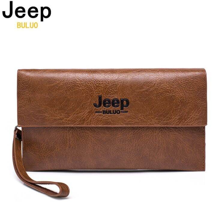 layor-wallet-jeep-buluo-ใหม่ผู้ชายกระเป๋าสตางค์ยาวสไตล์ที่มีคุณภาพสูงผู้ถือบัตรชายกระเป๋าซิปความจุขนาดใหญ่ยี่ห้อหนัง-pu-กระเป๋าคลัทช์