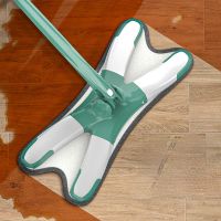 Lazy Hand-Free Squeeze Flat Mop X-Type Spin Floor Mop 360 Microfiber Pad Dry Wet Usage Household Kitchen Practical Cleaning Tool