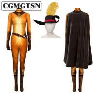 CGMGTSN Adult Children Puss In Boots Puss Costume For Kids Boys Cosplay Jumpsuit Cloak Hat Outfits Halloween Carnival Suit