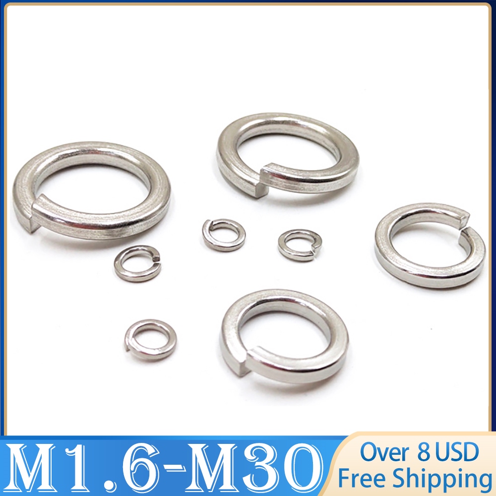 Spring Washer Split Lock Washers Spring Gasket M2 to M27 304 A2 Stainless Steel 
