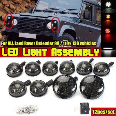 10Pcs Car Front Rear Signal Indicator Lamp Stop Fog Reversing License Plate Light Turning Lights for Land Rover Defender 90 110 130