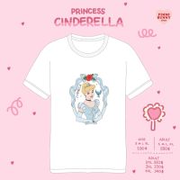 【HOT】เสื้อยืดลาย Princess Cinderella100%cotton