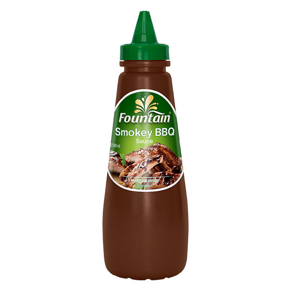 Fountain Squeeze Smoke BBQ Sauce 500g ฟาวน์เทน ซอสบาร์บีคิวกลิ่นรมควันสคิวซ 500มล. (8021)