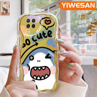 YIWESAN เคสเนื้อครีมกาแลคซี A22 4G A22 5G A23 A24ลายการ์ตูนน่ารักปลาฉลามกรอบนิ่มเคสโทรศัพท์โปร่งใสใหม่ปลอกซิลิโคนกันกระแทกปลอกสำหรับ Samsung เคสใส