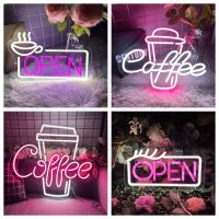 ป้ายกาแฟดื่มเบียร์แบบเปิดปากการูปหัวใจเครื่องตกแต่งฝาผนัง LED ดีไซน์แสงนีออนสำหรับป้ายโคมไฟนีออนคาเฟ่บาร์ร้านค้าเชิงพาณิชย์