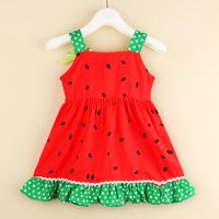 Infant Baby Girl Summer Dress Watermelon Slip Dress Sleeveless Bow A-Line Sundress Casual  Holiday Long Top 0-5Year  by Hs2023