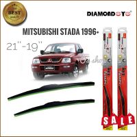 ใบปัดน้ำฝน DIAMOND EYE (กล่องแดง) ใบปัดน้ำฝน ซิลิโคน ตรงรุ่น Mitsubishi Strada 1996 ไซส์ 21-19 ยี่ห้อ Diamondคุณภาพดีจริง**คุณภาพดีจริง จบในที่เดียว**