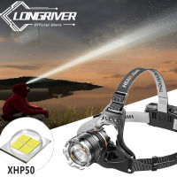 Multifunctional ZOOM Induction Headlamp Fishing Headlamp USB Rechargeable XHP50 Waterproof Super Bright Outdoor Camping Light