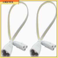 CIRETEX 2pcs ทองแดงทองแดง สายไฟเชื่อมต่อหลอดไฟ LED พลาสติกพีวีซีพลาสติก สีขาวขาว .ค่าาาท่อ LED แบบบูรณาการสามหลุมเสียบลวด แบบพกพาได้ 3Pin T5ท่อต่อสายไฟต่อชายและหญิง อุปกรณ์สำหรับช่างไฟฟ้า