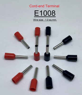 E1008 หางปลาเข็ม ขนาด 1.00 ตร.มม. ทองแดง/ทองเหลือง (Cord End terminal Size : 1.00 sq.mm. Copper/Brass)