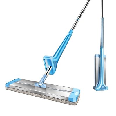 Free Shipping Squeeze Mop Magic No-hand Flat Floor Washing Aluminum Alloy Big Size Head Wringer Mop Household Cleaning Tool
